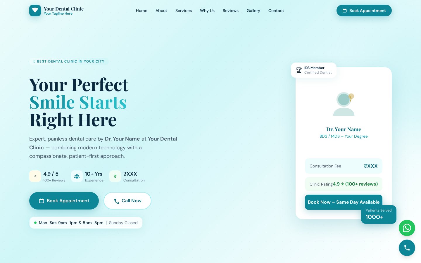 Dental Solution — website template preview by Nr Techworks