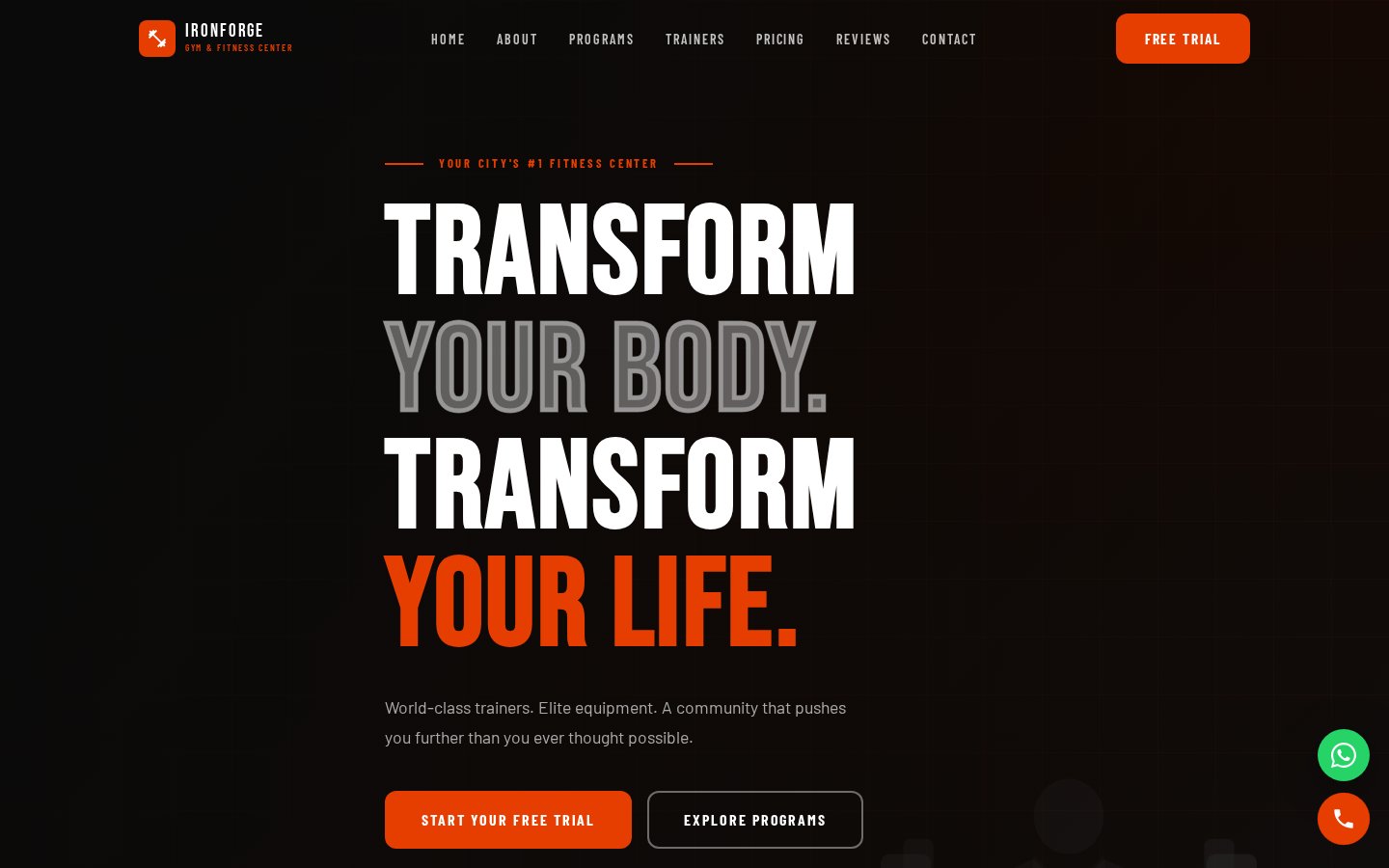 GYM Website — website template preview by Nr Techworks